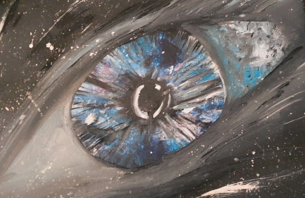 Kristen's second-place blue eye acrylic painting